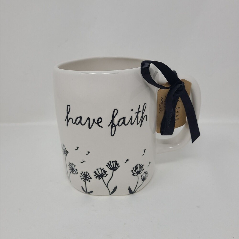 Rae Dunn Have Faith Floral Coffee Mug Religious Gift NWT